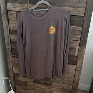 O'Neill Brown Long Sleeve Tee with Sunflower Design